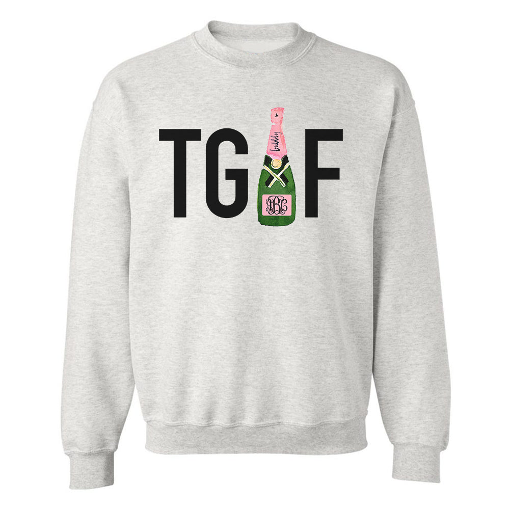 Monogrammed 'TGIF' Crewneck Sweatshirt - United Monograms