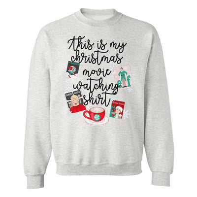 Monogrammed 'This Is My Christmas Movie Watching Shirt' Crewneck Sweatshirt - United Monograms