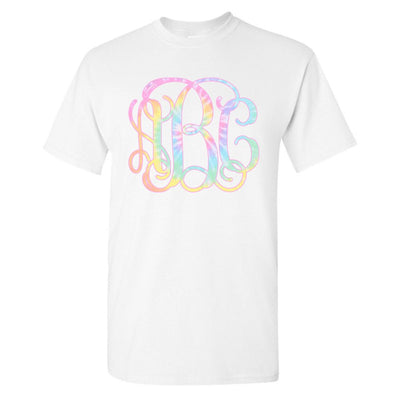 Monogrammed 'Tie Dye' Big Print Basic T-Shirt - United Monograms