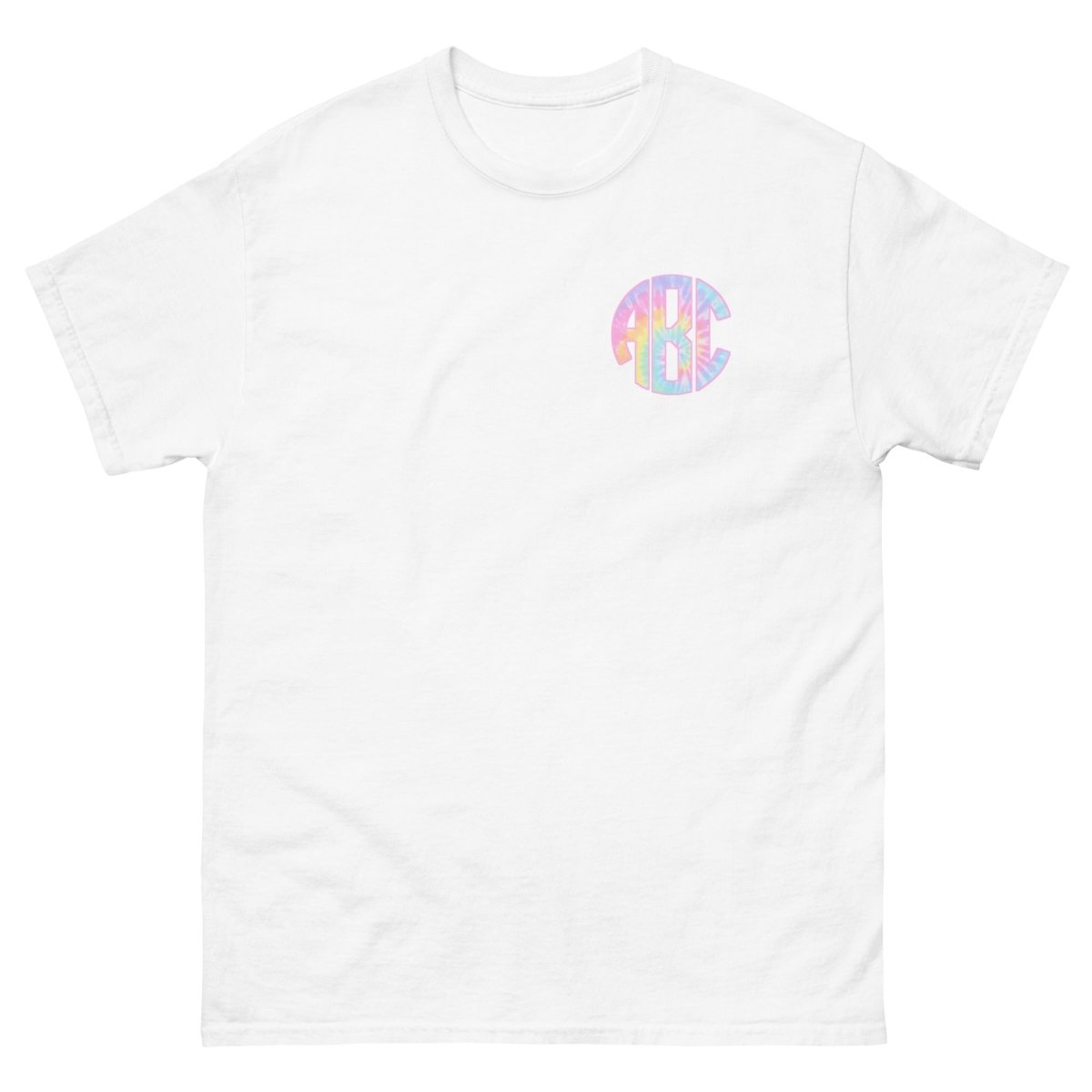 Monogrammed 'Tie Dye' Big Print Basic T-Shirt - United Monograms