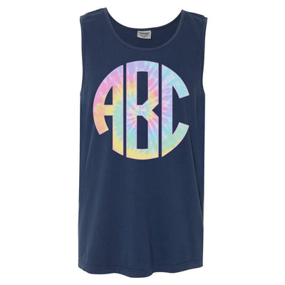 Monogrammed 'Tie Dye' Big Print Comfort Colors Tank - United Monograms