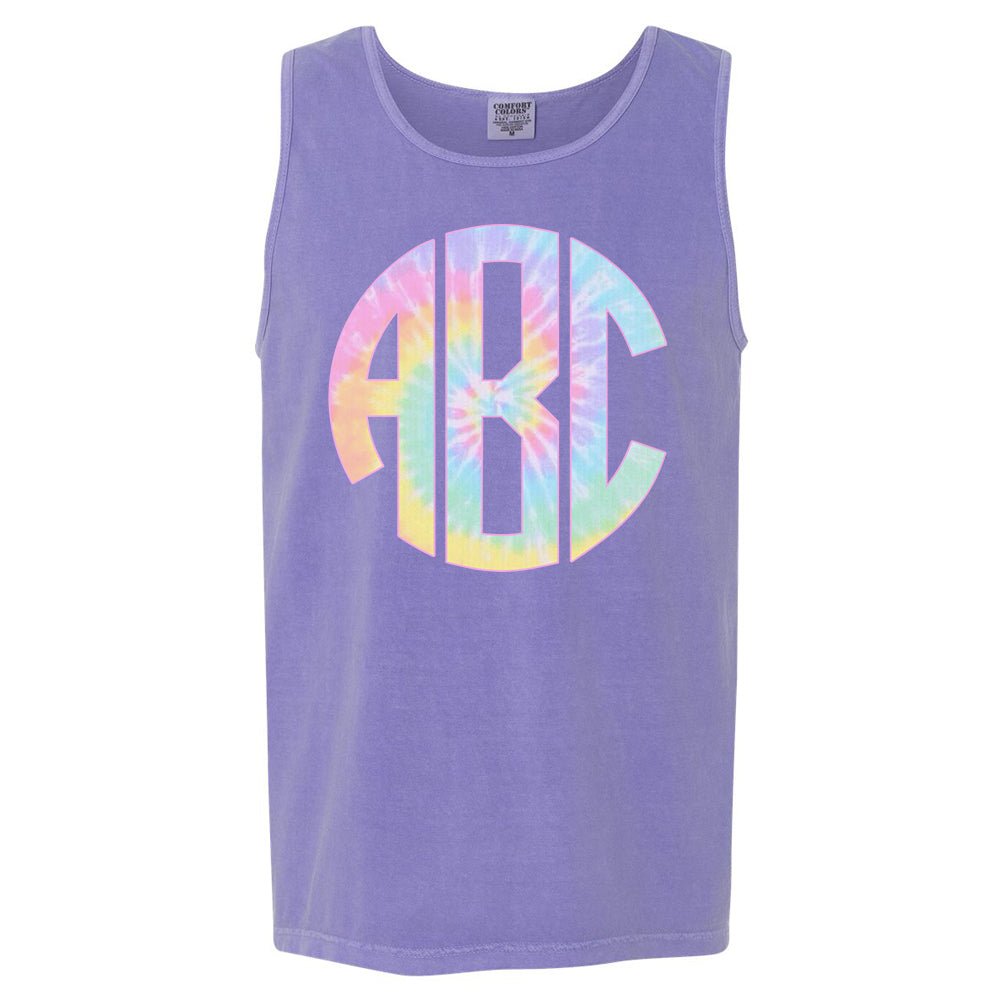 Monogrammed 'Tie Dye' Big Print Comfort Colors Tank - United Monograms