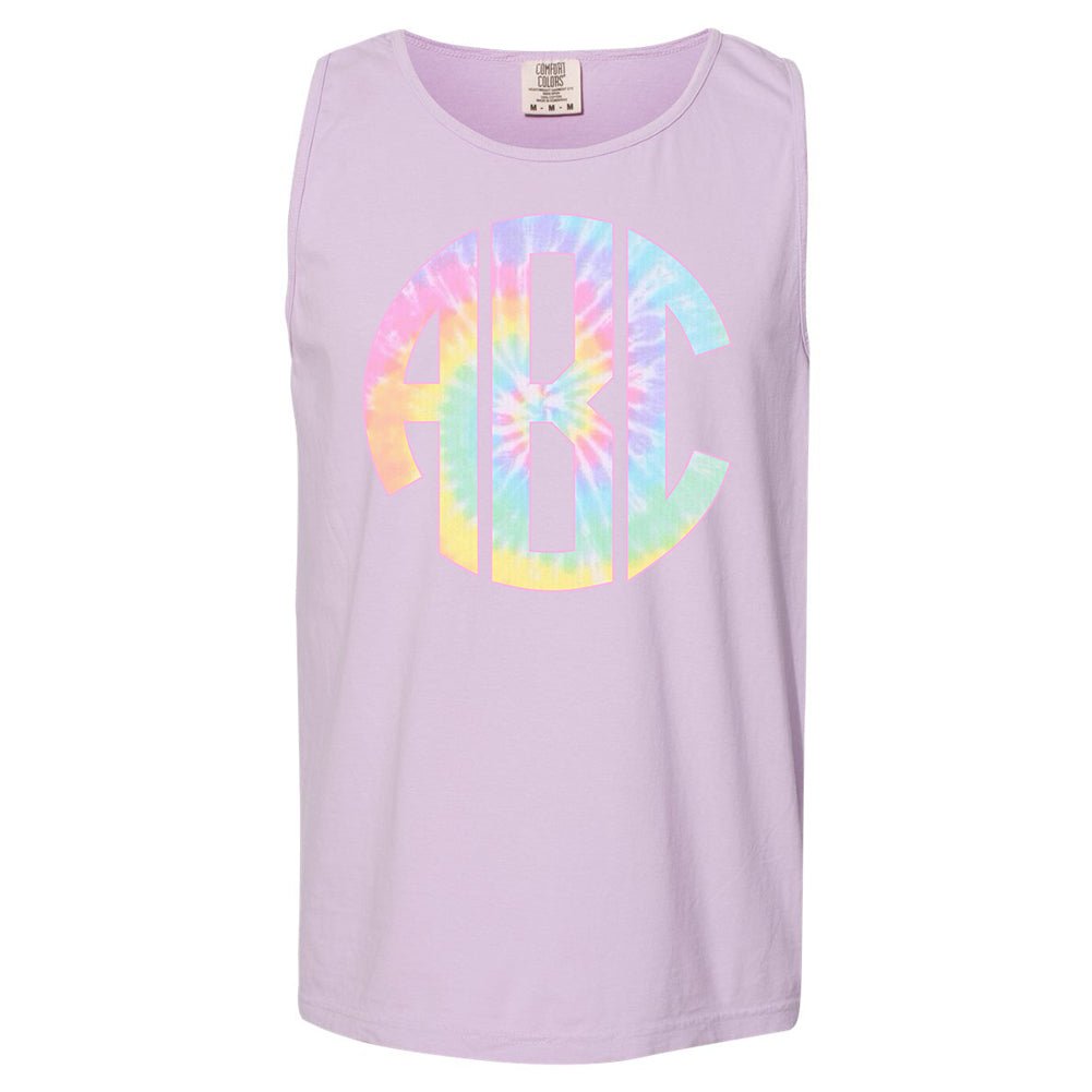 Monogrammed 'Tie Dye' Big Print Comfort Colors Tank - United Monograms