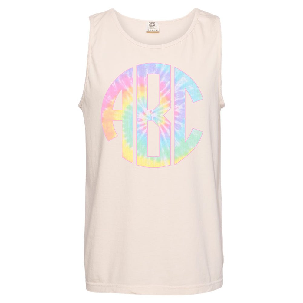 Monogrammed 'Tie Dye' Big Print Comfort Colors Tank - United Monograms