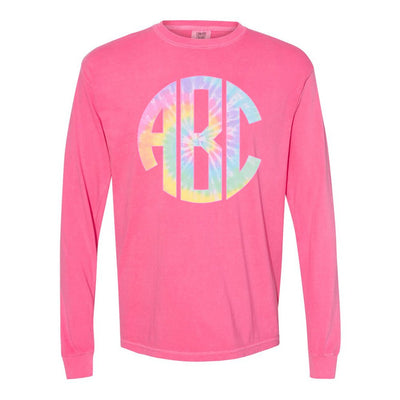 Monogrammed 'Tie Dye' Big Print Long Sleeve T-Shirt - United Monograms