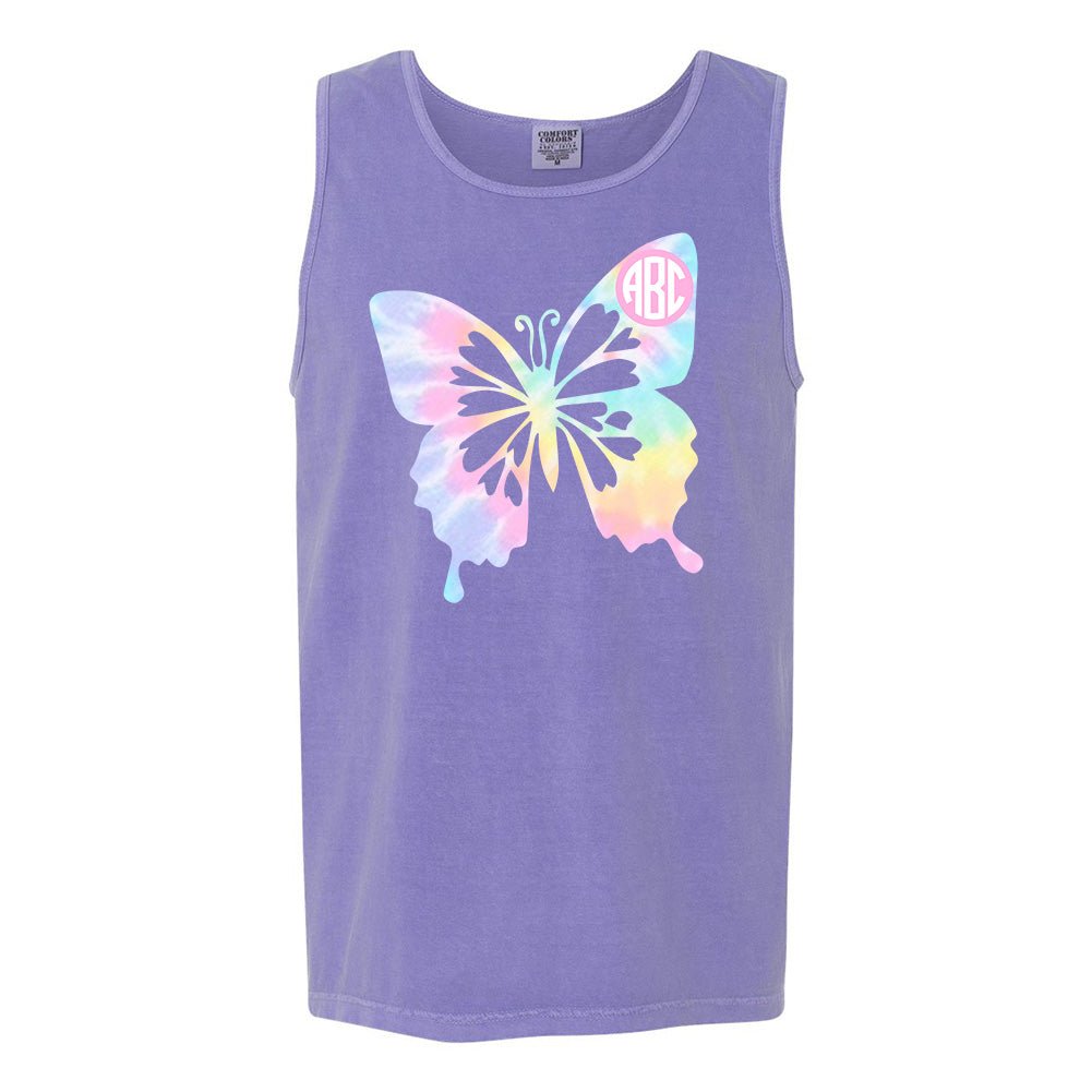 Monogrammed 'Tie Dye Butterfly' Comfort Colors Tank Top - United Monograms