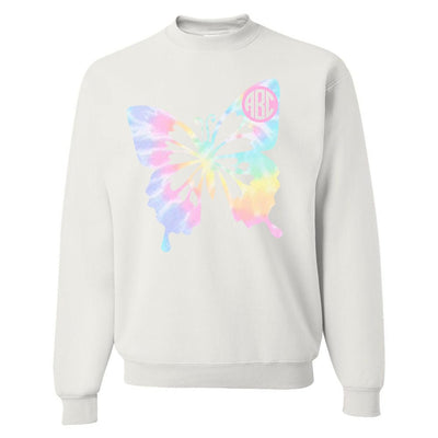Monogrammed 'Tie Dye Butterfly' Crewneck Sweatshirt - United Monograms