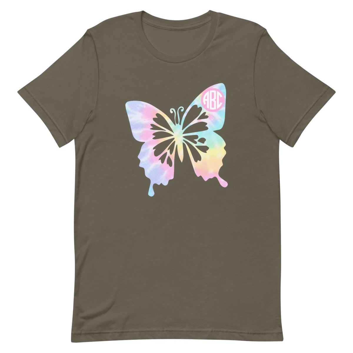 Monogrammed 'Tie Dye Butterfly' Premium T-Shirt - United Monograms