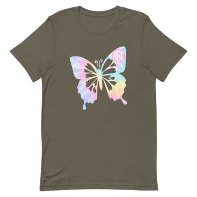 Monogrammed 'Tie Dye Butterfly' Premium T-Shirt - United Monograms