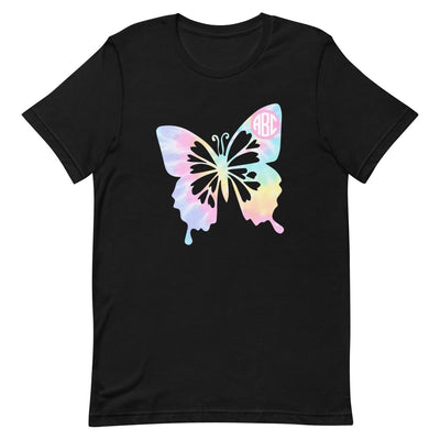 Monogrammed 'Tie Dye Butterfly' Premium T-Shirt - United Monograms