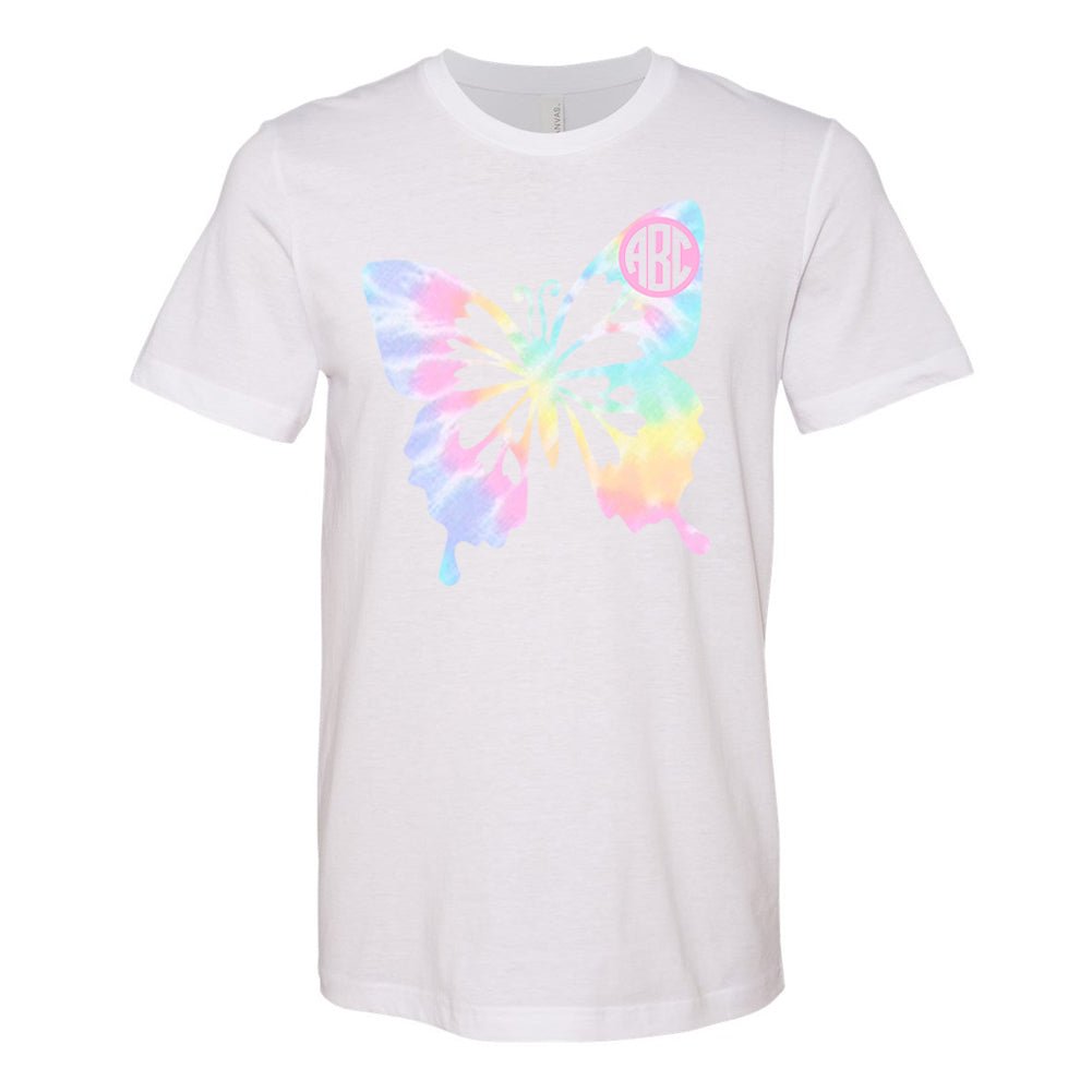 Monogrammed 'Tie Dye Butterfly' Premium T-Shirt - United Monograms