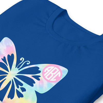 Monogrammed 'Tie Dye Butterfly' Premium T-Shirt - United Monograms