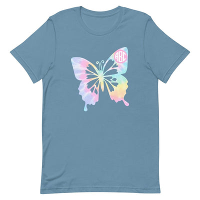 Monogrammed 'Tie Dye Butterfly' Premium T-Shirt - United Monograms