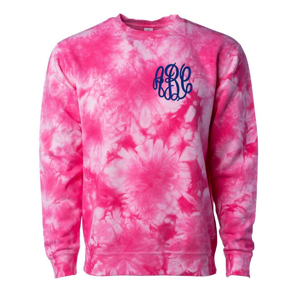 Monogrammed Tie Dye Crewneck Sweatshirt - United Monograms