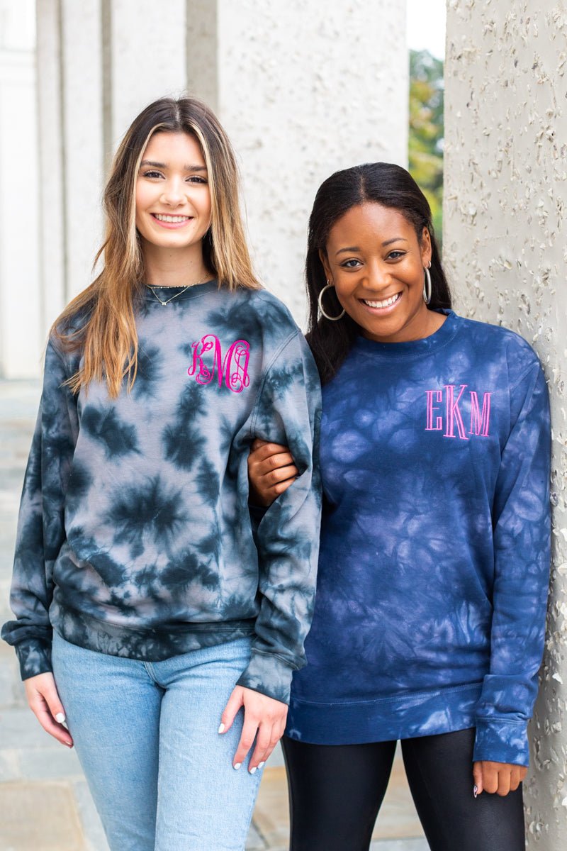 Monogrammed Tie Dye Crewneck Sweatshirt - United Monograms