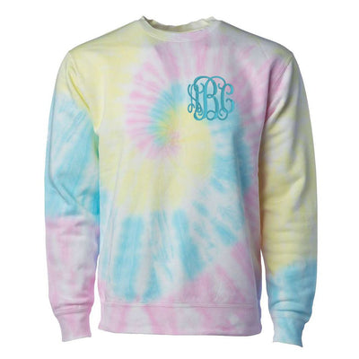 Monogrammed Tie Dye Crewneck Sweatshirt - United Monograms