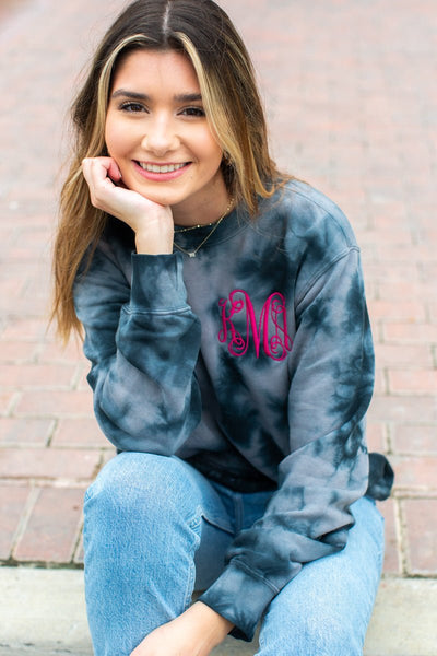 Monogrammed Tie Dye Crewneck Sweatshirt - United Monograms