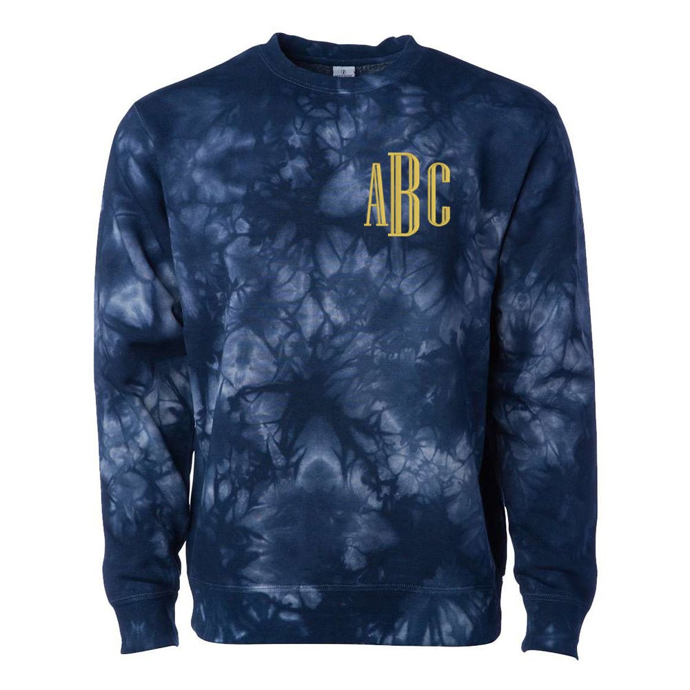 Monogrammed Tie Dye Crewneck Sweatshirt - United Monograms