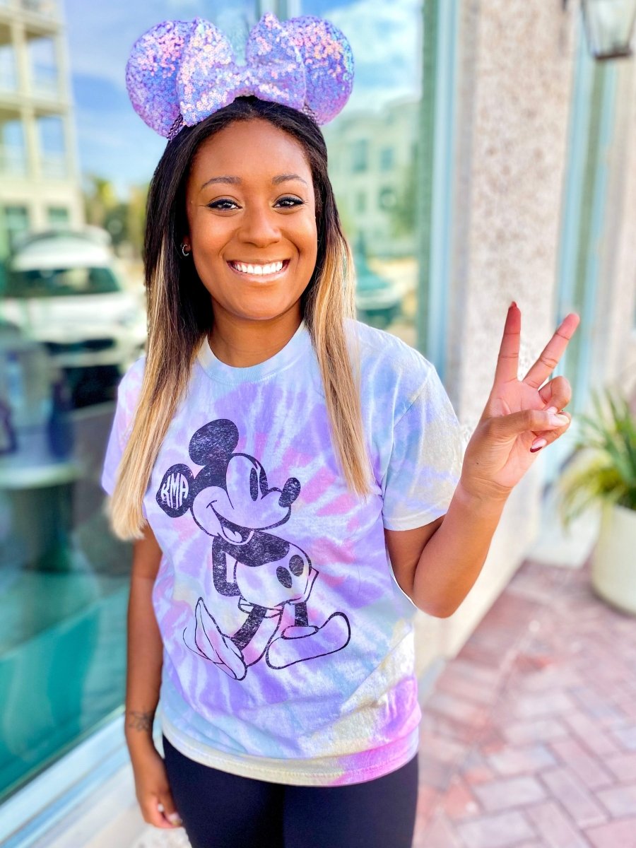 Monogrammed 'Tie Dye Mickey' T-Shirt - United Monograms