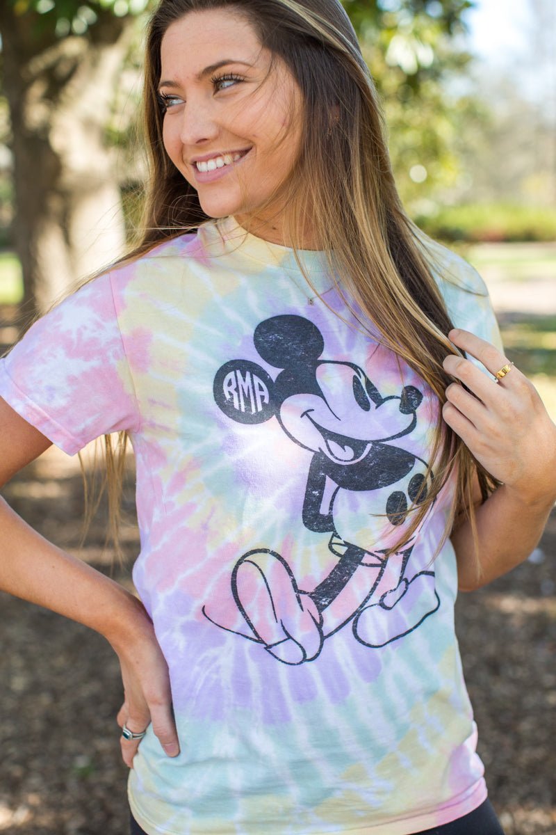 Monogrammed 'Tie Dye Mickey' T-Shirt - United Monograms