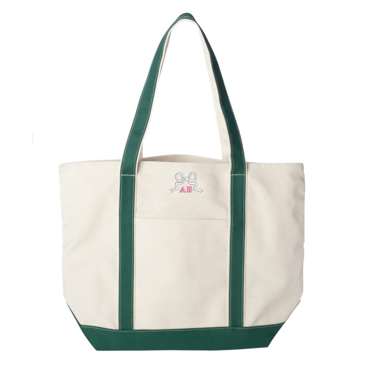 Monogrammed 'Tiny Bow' Canvas Boat Tote - United Monograms