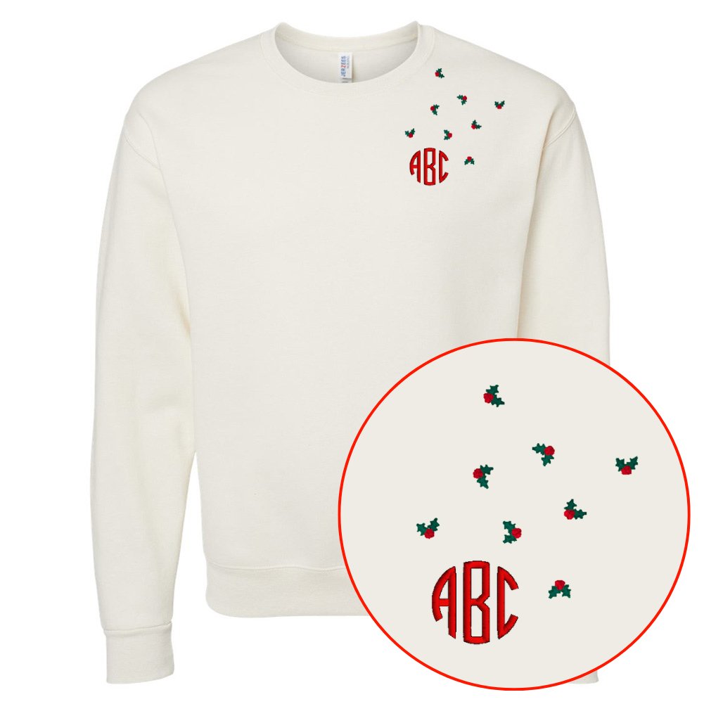 Monogrammed 'Tiny Holly' Crewneck Sweatshirt - United Monograms