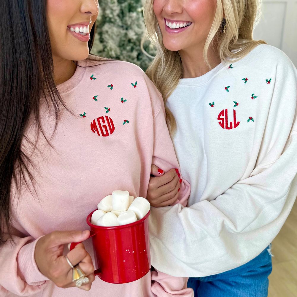 Monogrammed 'Tiny Holly' Crewneck Sweatshirt - United Monograms