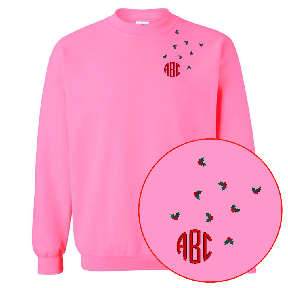 Monogrammed 'Tiny Holly' Crewneck Sweatshirt - United Monograms