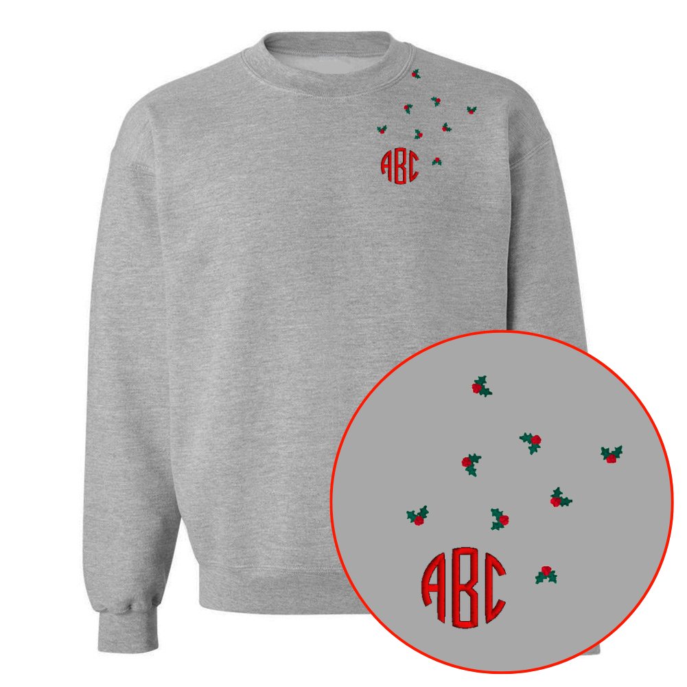 Monogrammed 'Tiny Holly' Crewneck Sweatshirt - United Monograms