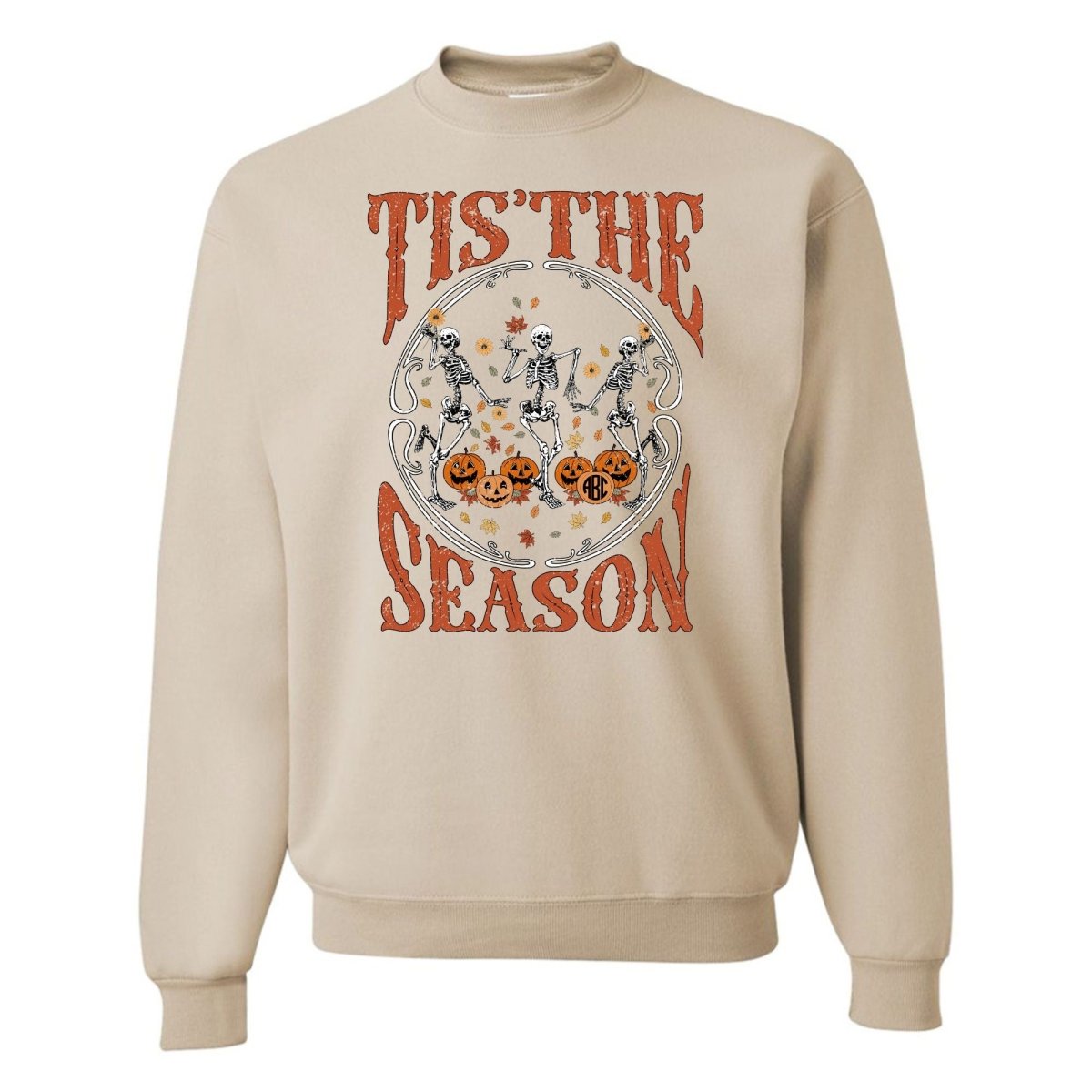 Monogrammed 'Tis The Season Skeletons' Crewneck Sweatshirt - United Monograms