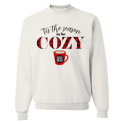 Monogrammed 'Tis The Season To Be Cozy' Crewneck Sweatshirt - United Monograms