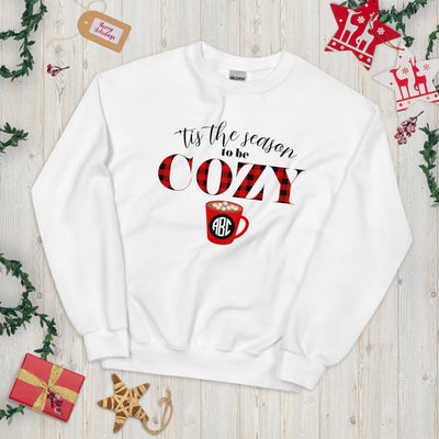 Monogrammed 'Tis The Season To Be Cozy' Crewneck Sweatshirt - United Monograms