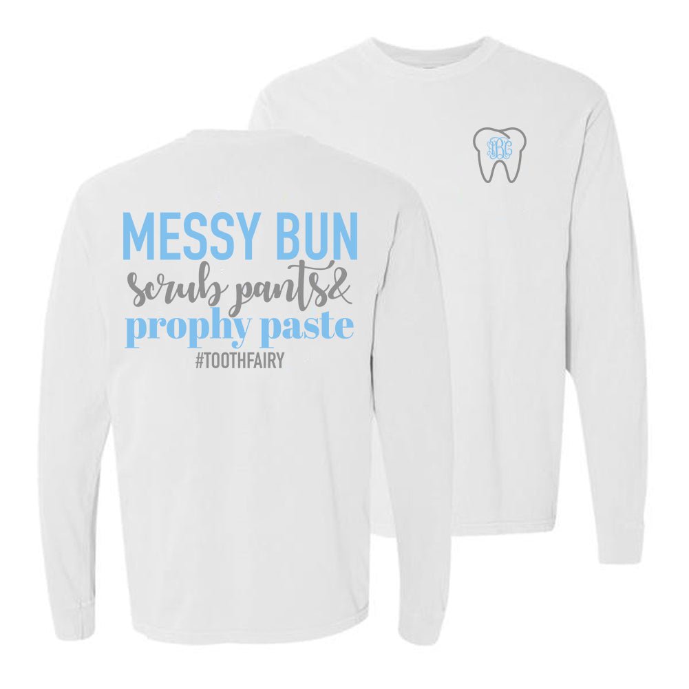 Monogrammed '#ToothFairy' Front & Back Long Sleeve T-Shirt - United Monograms