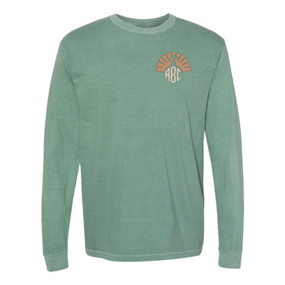 Monogrammed Turkey Comfort Colors Long Sleeve T-Shirt - United Monograms