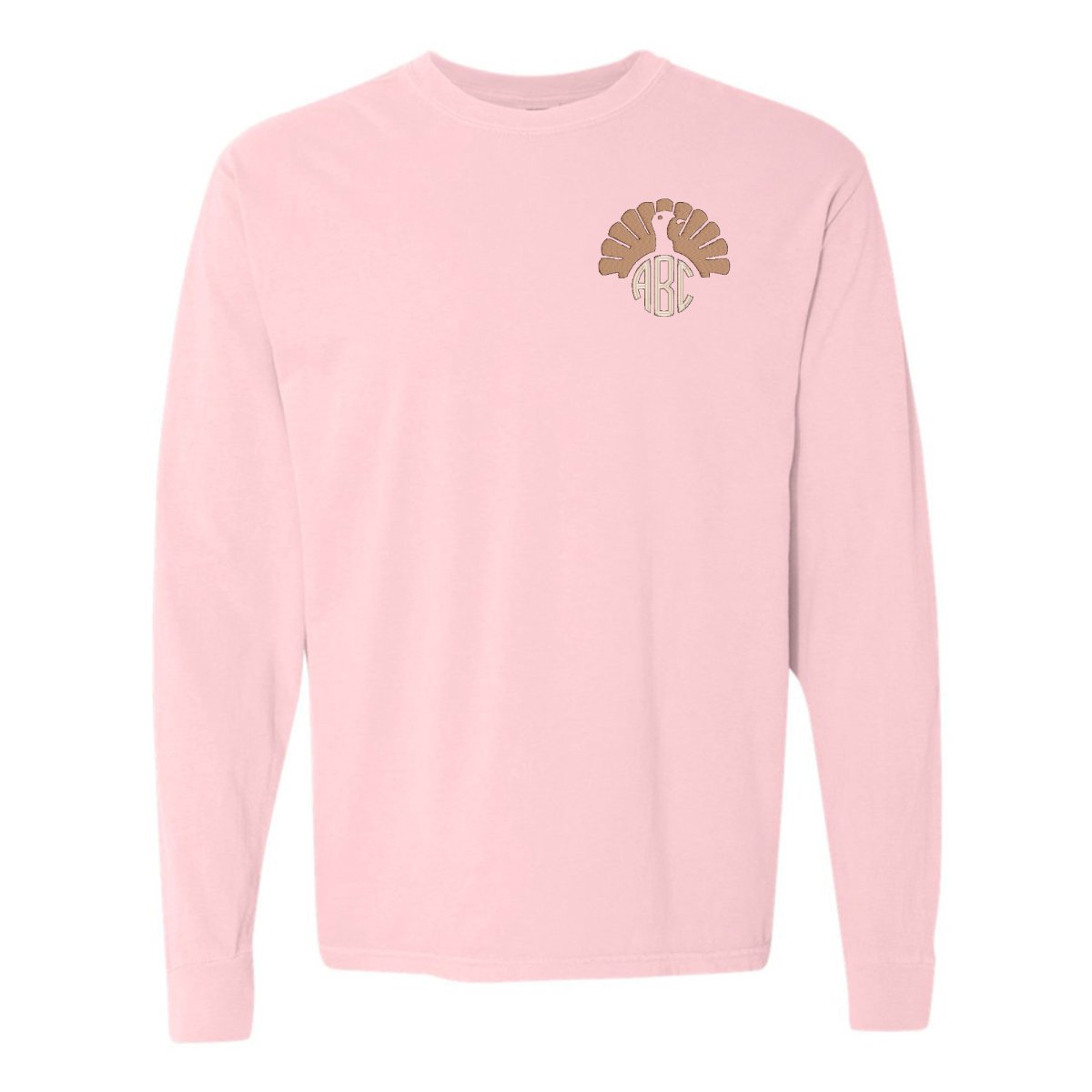 Monogrammed Turkey Comfort Colors Long Sleeve T-Shirt - United Monograms