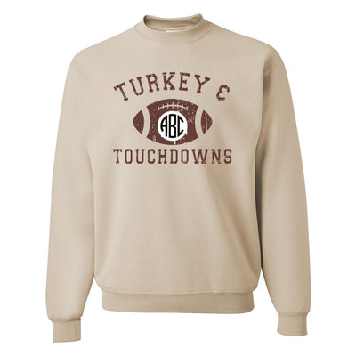 Monogrammed 'Turkey & Touchdowns' Crewneck Sweatshirt - United Monograms