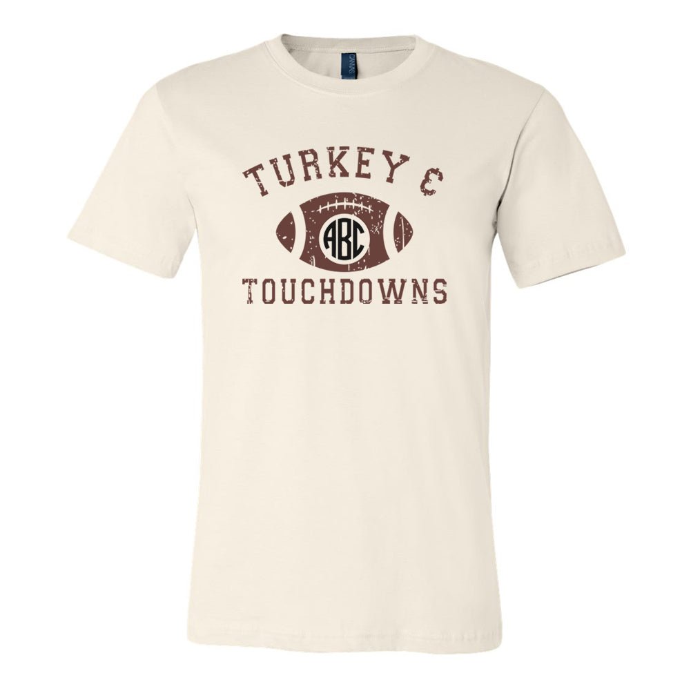 Monogrammed 'Turkey & Touchdowns' Premium T-Shirt - United Monograms