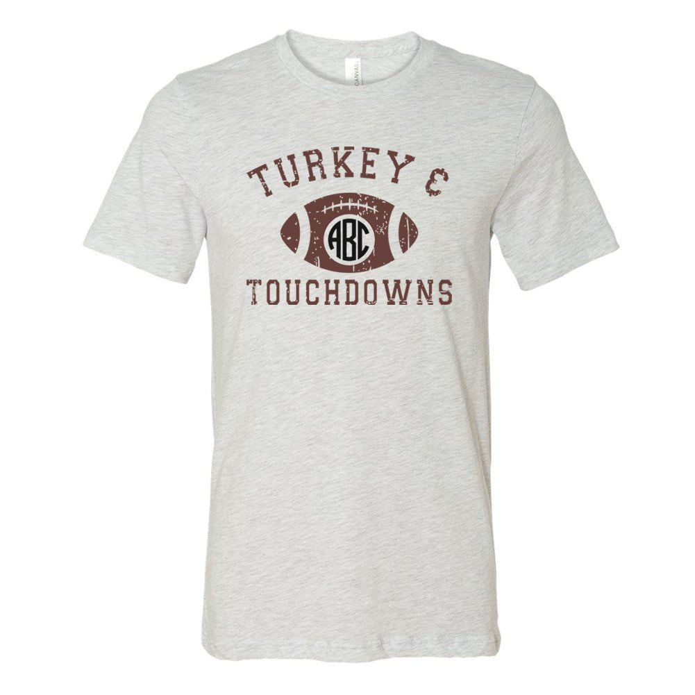 Monogrammed 'Turkey & Touchdowns' Premium T-Shirt - United Monograms