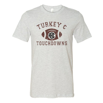 Monogrammed 'Turkey & Touchdowns' Premium T-Shirt - United Monograms