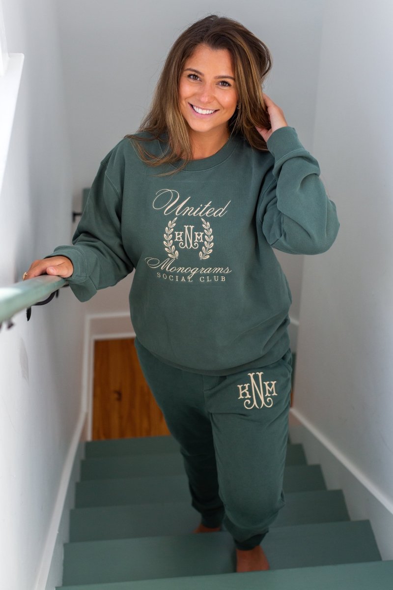 Monogrammed 'UM Social Club' Cozy Crew - United Monograms