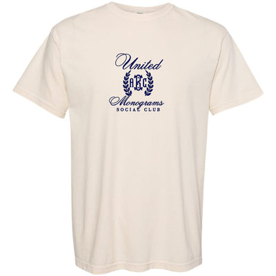Monogrammed 'UM Social Club' Embroidered T-Shirt - United Monograms
