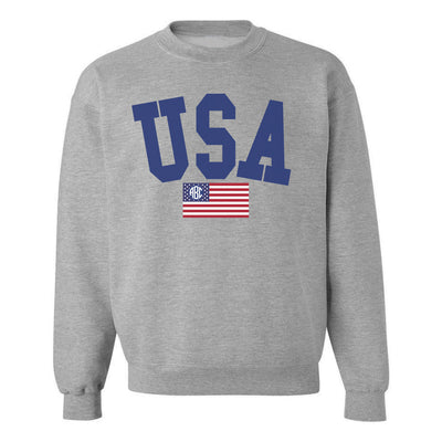 Monogrammed 'USA Classic' Crewneck Sweatshirt - United Monograms