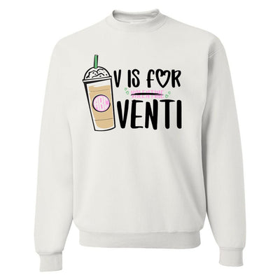 Monogrammed 'V is for Venti' Crewneck Sweatshirt - United Monograms