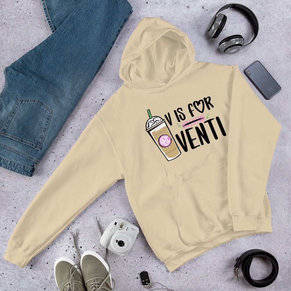 Monogrammed 'V is for Venti' Hoodie - United Monograms