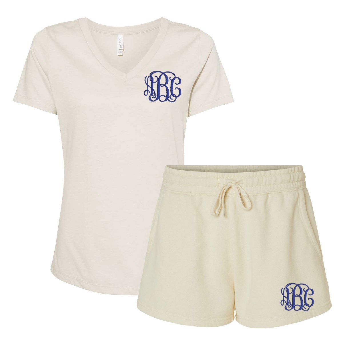 Monogrammed V-Neck & Shorts Set - United Monograms