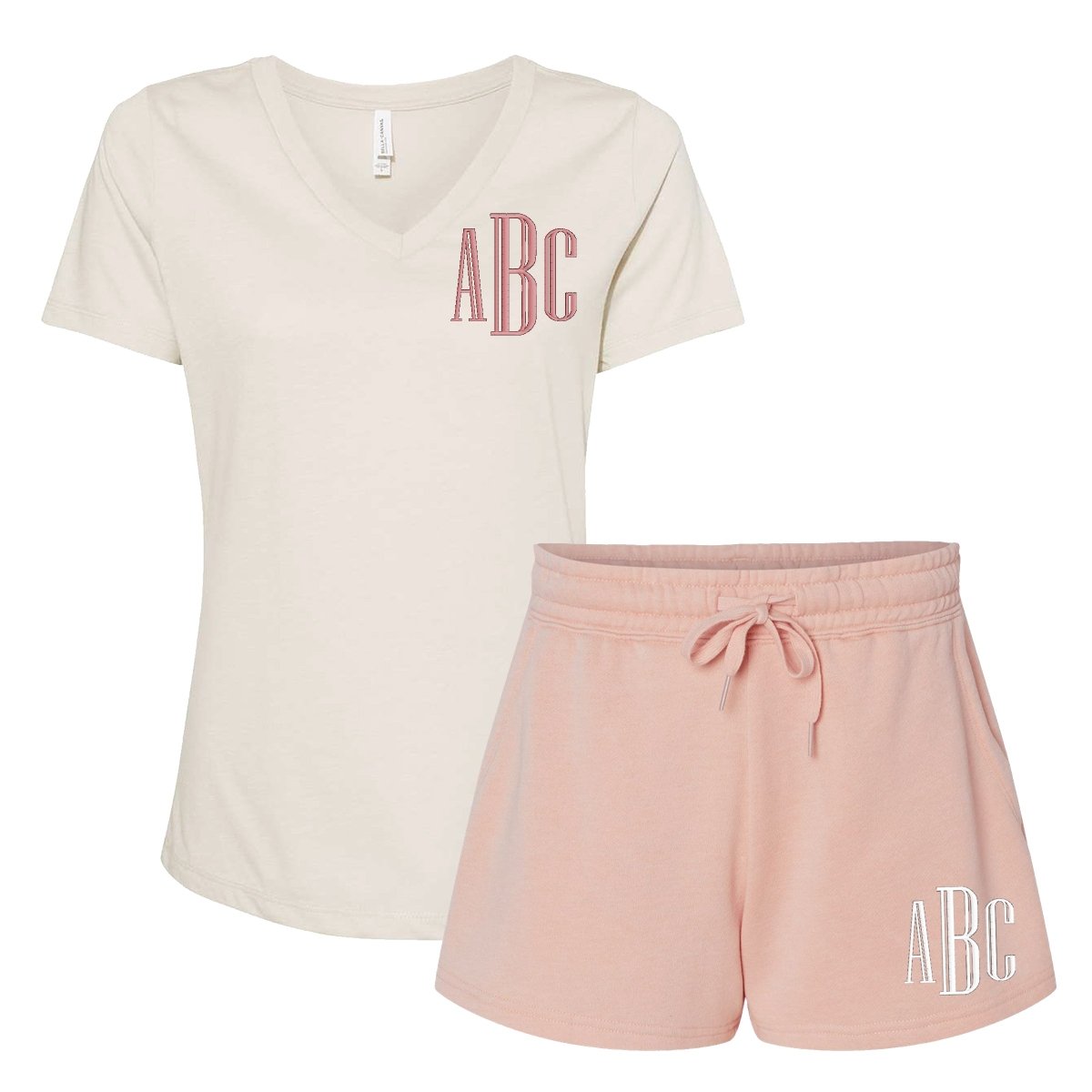 Monogrammed V-Neck & Shorts Set - United Monograms