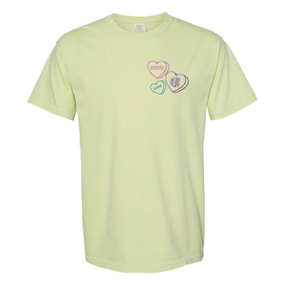 Monogrammed 'Valentine Hearts' Comfort Colors T-Shirt - United Monograms