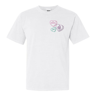 Monogrammed 'Valentine Hearts' Comfort Colors T-Shirt - United Monograms