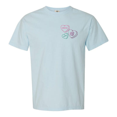 Monogrammed 'Valentine Hearts' Comfort Colors T-Shirt - United Monograms