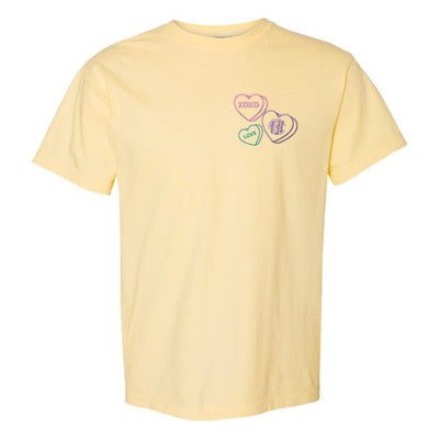 Monogrammed 'Valentine Hearts' Comfort Colors T-Shirt - United Monograms